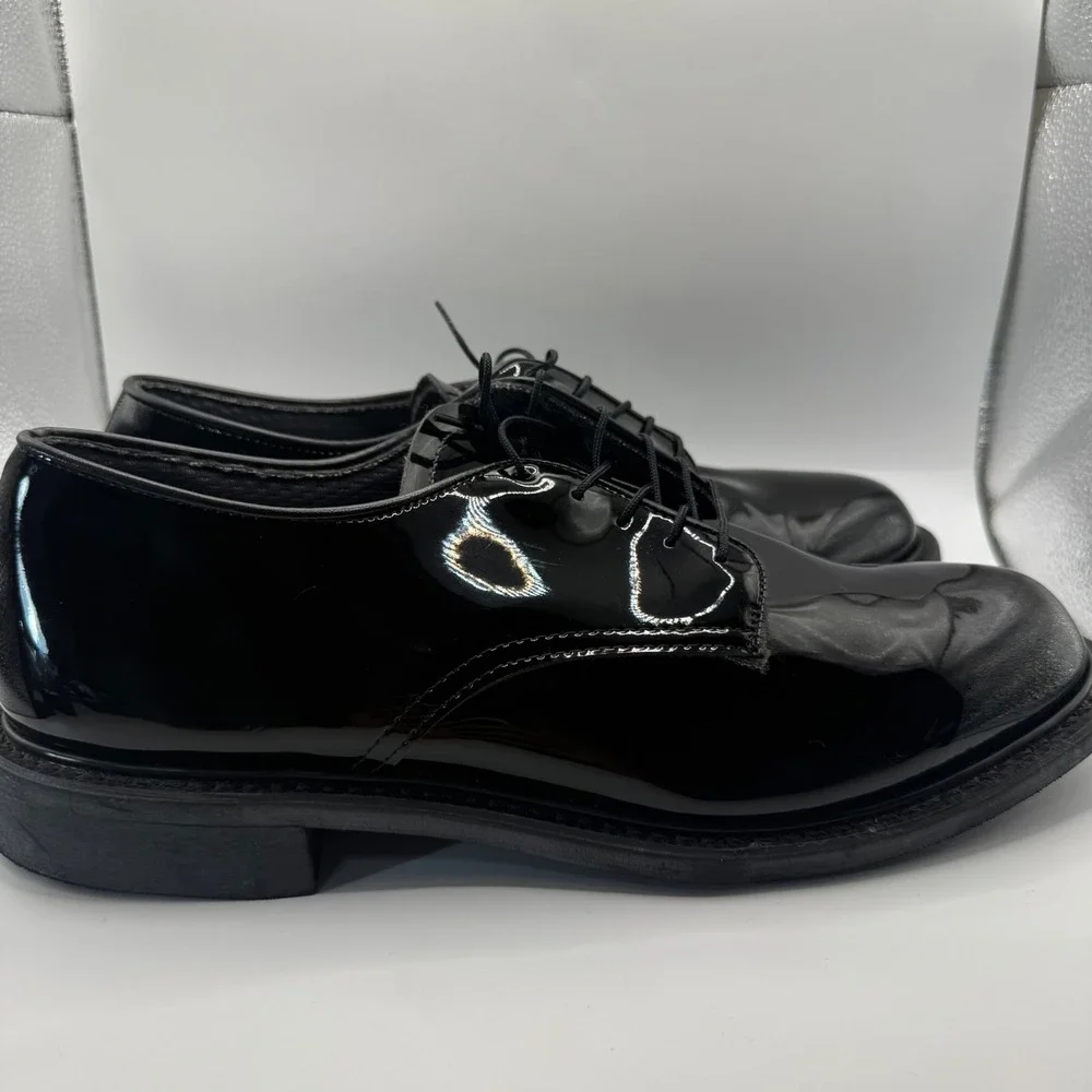 Mens Black Patent Leather dress uniform Shoes Vibram size 10.5D, military police